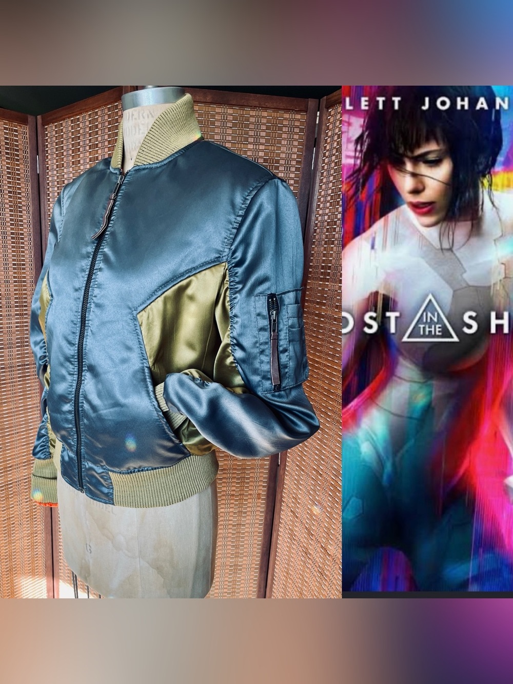 ♥️ The flight/bomber jacket worn by Scarlett Johansson Ghost in the Shell UNISEX